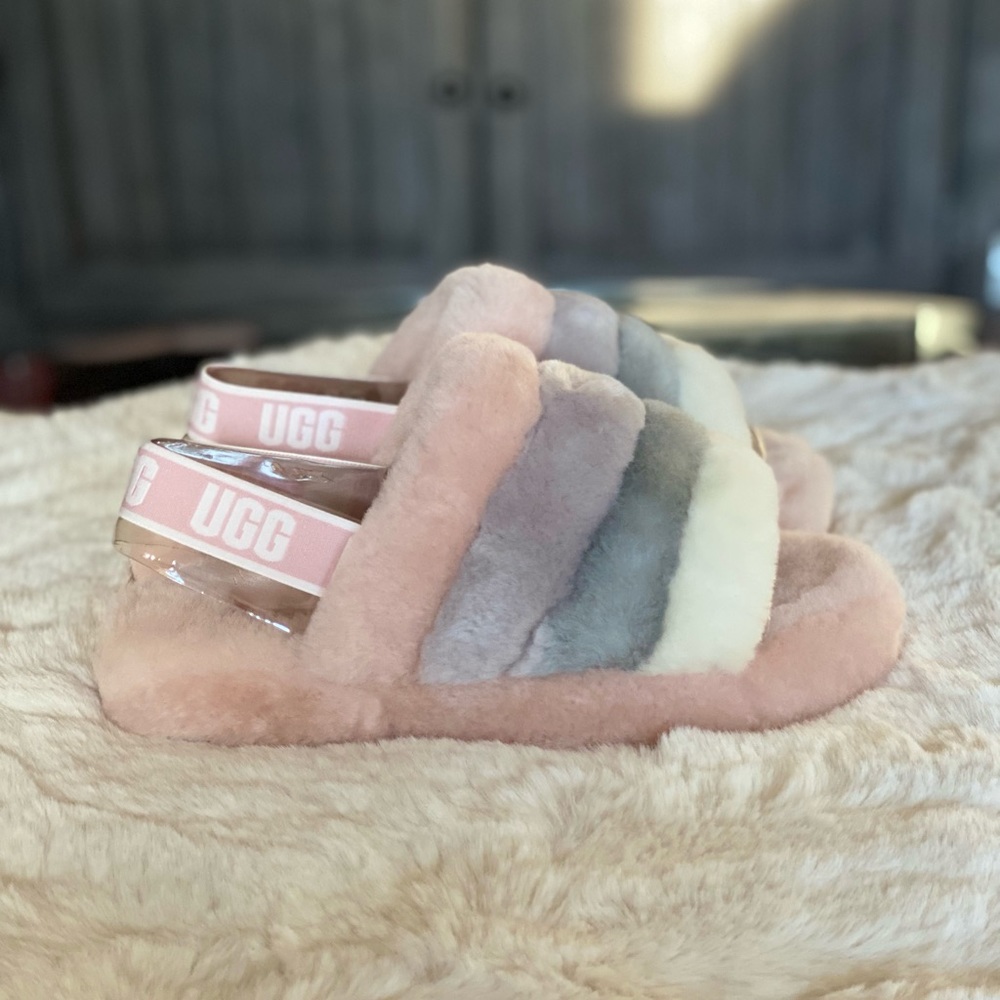 💫New Women UGG Fluff Yeah Slide in Multi-Color